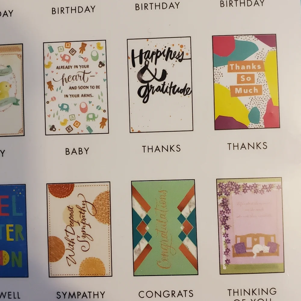 American Greetings card assortment with file box